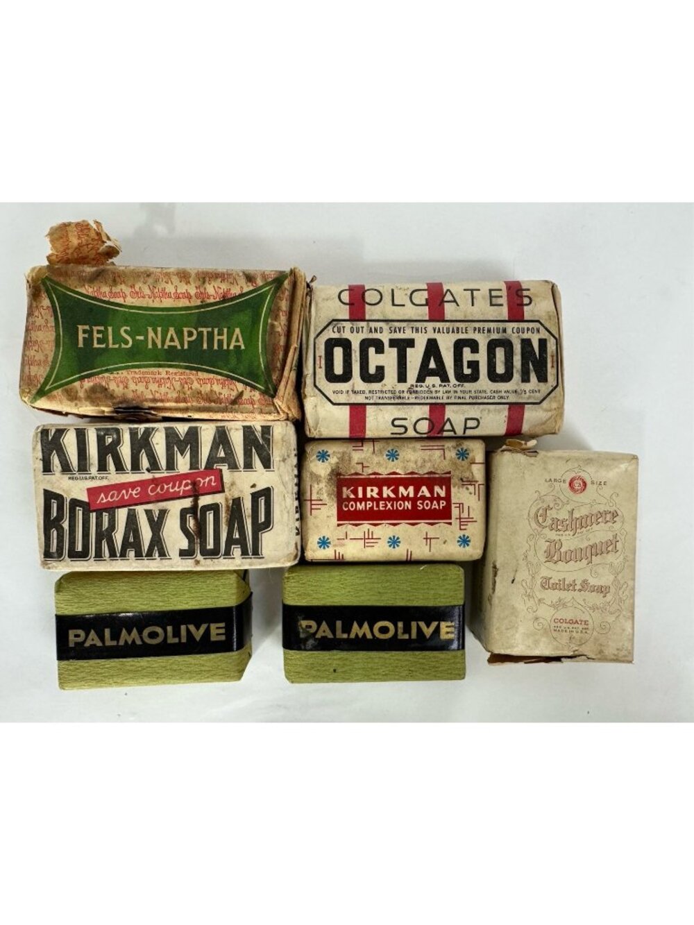 Vtg Bar Soaps Lot of 7 - Palmolive Colgate Kirkman beauty laundry cleaning